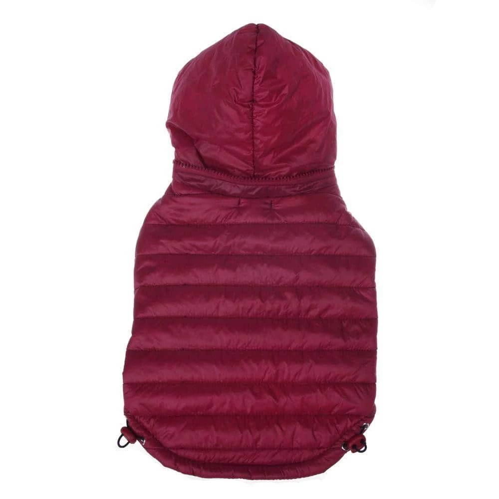 Large Burgundy Red Lightweight Adjustable Sporty Avalanche Dog Coat with Removable Pop Out Collared Hood by PET LIFE 2 Large Burgundy Red Lightweight Adjustable Sporty Avalanche Dog Coat with Removable Pop Out Collared Hood by PET LIFE - Image 2