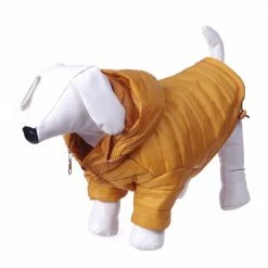Large Sporty Mustard Lightweight Adjustable Sporty Avalanche Dog Coat with Removable Pop Out Collared Hood by PET LIFE -Cheap Bird & Wildlife Supplies Store pet life apparel accessories 30yllg 4f 1000