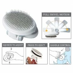 Gyrater Travel Self-Cleaning Swivel Grooming Slicker Pet Brush by PET LIFE 11 Gyrater Travel Self-Cleaning Swivel Grooming Slicker Pet Brush by PET LIFE -Cheap Bird & Wildlife Supplies Store pet life brushes combs gr10 fa 1000