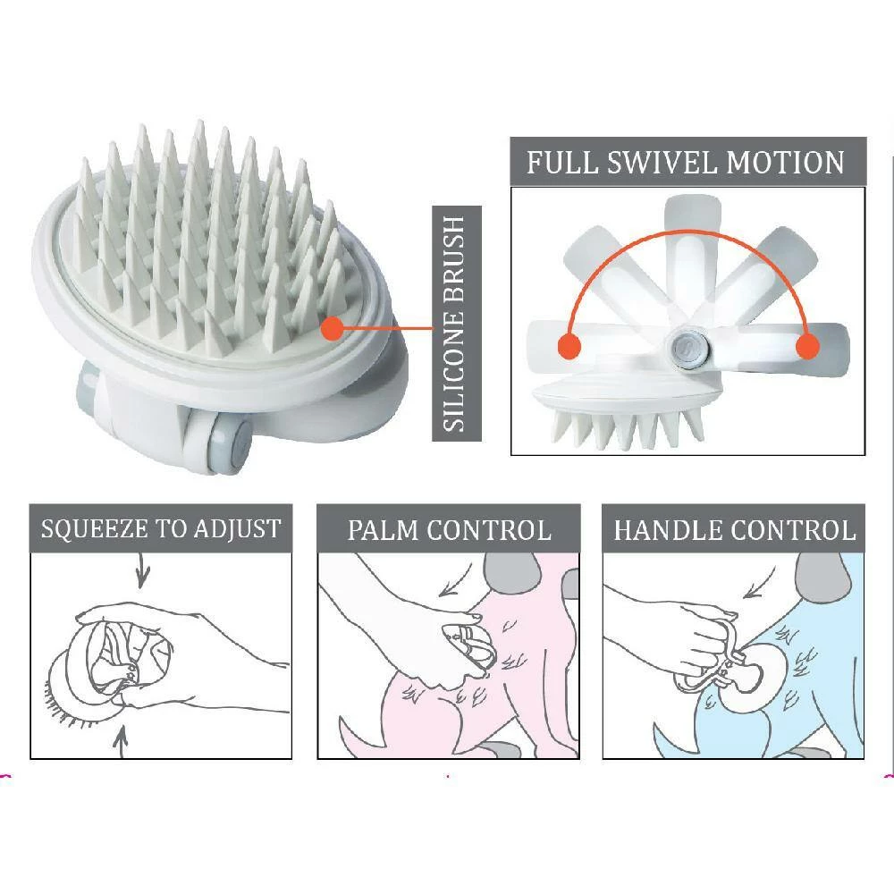 Gyrater Swivel Travel Silicone Massage Grooming Pet Brush by PET LIFE 6 Gyrater Swivel Travel Silicone Massage Grooming Pet Brush by PET LIFE - Image 6