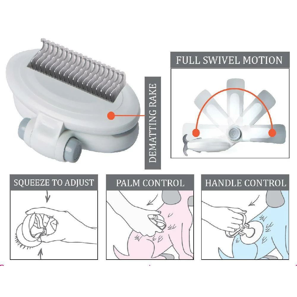 Gyrater Swivel Travel Grooming Dematting Pet Comb by PET LIFE 6 Gyrater Swivel Travel Grooming Dematting Pet Comb by PET LIFE - Image 6