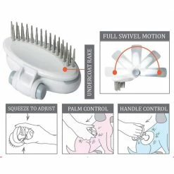 Gyrater Swivel Travel Dual-Rowed Grooming Undercoat Pet Rake by PET LIFE -Cheap Bird & Wildlife Supplies Store pet life brushes combs gr17 fa 1000