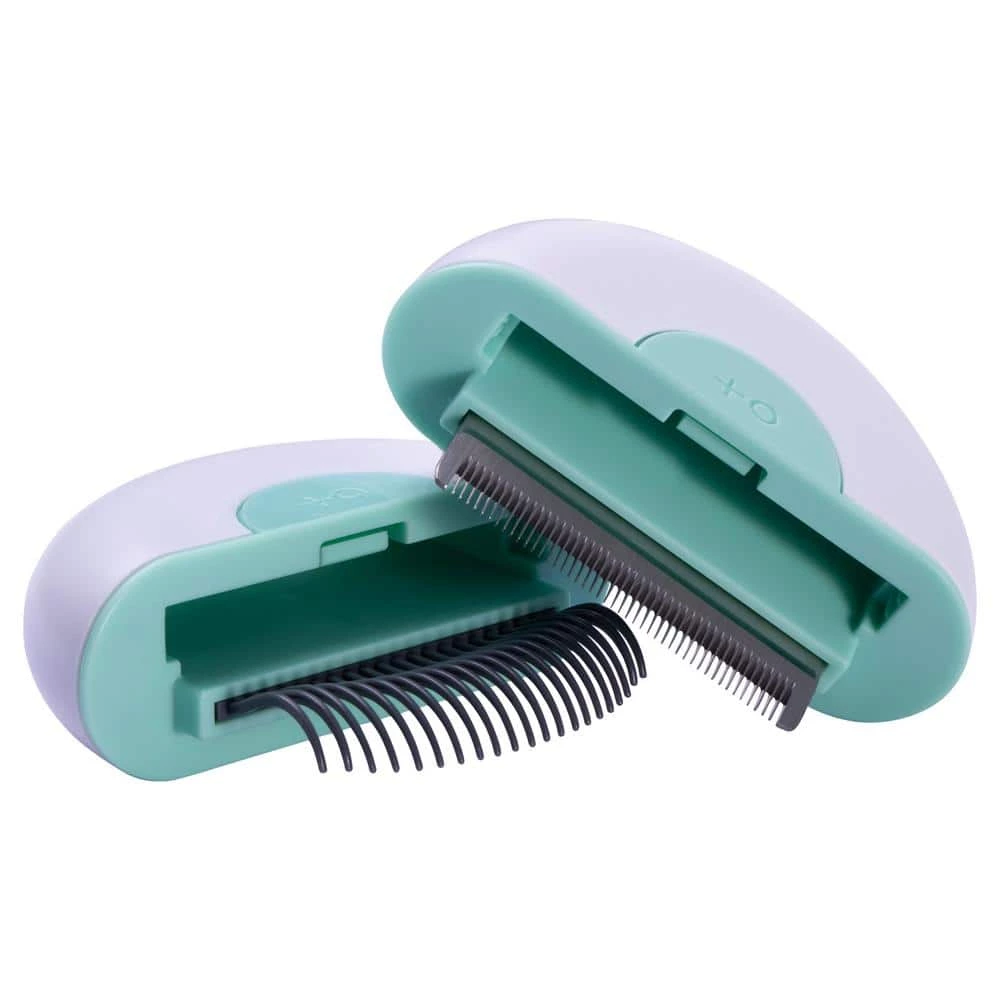 Lynx 2-in-1 Travel Small Connecting Grooming Pet Comb and Deshedder in Green by PET LIFE 1 Lynx 2-in-1 Travel Small Connecting Grooming Pet Comb and Deshedder in Green by PET LIFE
