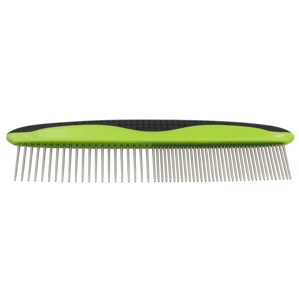 Grip Ease Wide and Narrow Tooth Grooming Pet Comb Green by PET LIFE 5 Grip Ease Wide and Narrow Tooth Grooming Pet Comb Green by PET LIFE - Image 5