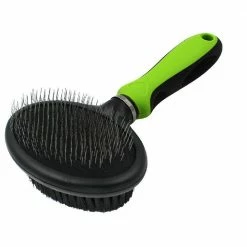 Flex Series 2-in-1 Dual-Sided Slicker and Bristle Grooming Pet Brush Green by PET LIFE