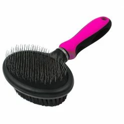 Flex Series 2-in-1 Dual-Sided Slicker and Bristle Grooming Pet Brush Pink by PET LIFE