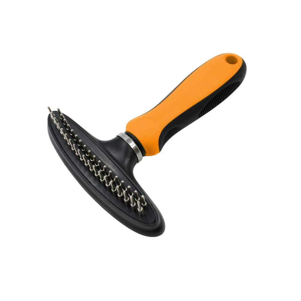 Flex Series Dual-Row Grooming Rake Pet Comb Orange by PET LIFE 1 Flex Series Dual-Row Grooming Rake Pet Comb Orange by PET LIFE