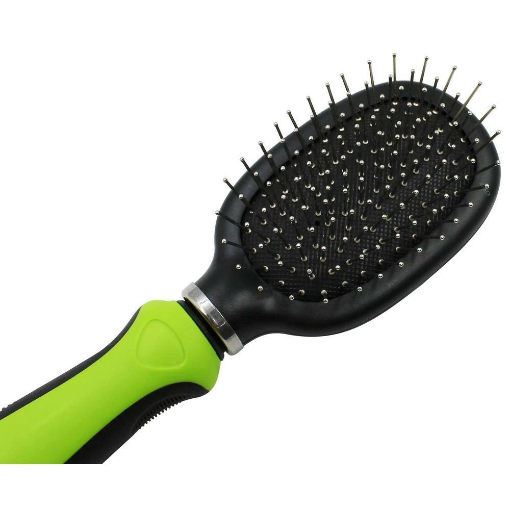 Flex Series 2-in-1 Dual-Sided Pin and Bristle Grooming Pet Brush Green by PET LIFE 4 Flex Series 2-in-1 Dual-Sided Pin and Bristle Grooming Pet Brush Green by PET LIFE - Image 4