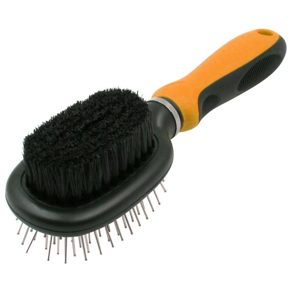 Flex Series 2-in-1 Dual-Sided Pin and Bristle Grooming Pet Brush Orange by PET LIFE 2 Flex Series 2-in-1 Dual-Sided Pin and Bristle Grooming Pet Brush Orange by PET LIFE - Image 2