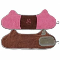 Bryer 2-in-1 Hand-Inserted Microfiber Pet Grooming Towel and Brush Brown/Pink by PET LIFE 5 Bryer 2-in-1 Hand-Inserted Microfiber Pet Grooming Towel and Brush Brown/Pink by PET LIFE -Cheap Bird & Wildlife Supplies Store pet life brushes combs gr51pb 4f 1000