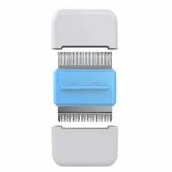 Zipocket 2-in-1 Underake and Stainless Steel Travel Grooming Pet Comb in Blue by PET LIFE