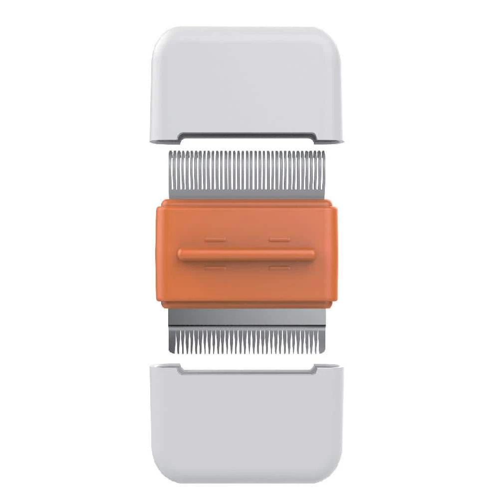 Zipocket 2-in-1 Underake and Stainless Steel Travel Grooming Pet Comb in Orange by PET LIFE 1 Zipocket 2-in-1 Underake and Stainless Steel Travel Grooming Pet Comb in Orange by PET LIFE