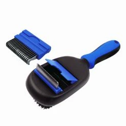 Conversion 5-in-1 Interchangeable Dematting and Deshedding Bristle Pin and Massage Grooming Pet Comb Blue by PET LIFE -Cheap Bird & Wildlife Supplies Store pet life brushes combs gr8bl 4f 1000