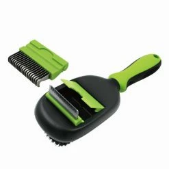 Conversion 5-in-1 Interchangeable Dematting and Deshedding Bristle Pin and Massage Grooming Pet Comb Green by PET LIFE -Cheap Bird & Wildlife Supplies Store pet life brushes combs gr8gn 4f 1000