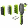 Conversion 5-in-1 Interchangeable Dematting and Deshedding Bristle Pin and Massage Grooming Pet Comb Green by PET LIFE