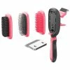 Conversion 5-in-1 Interchangeable Dematting and Deshedding Bristle Pin and Massage Grooming Pet Comb Pink by PET LIFE