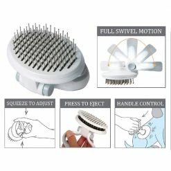 Gyrater Travel Self-Cleaning Swivel Grooming Pet Pin Brush by PET LIFE -Cheap Bird & Wildlife Supplies Store pet life brushes combs gr9 fa 1000