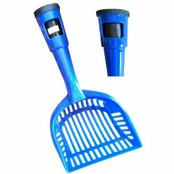 Blue Poopin-Scoopin Dog and Cat Pooper Scooper Litter Shovel with Built-In Waste Bag Handle Holster by PET LIFE