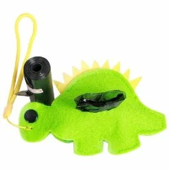 Fleece Dog Shaped Travel Waste Bag Dispenser with 2 Rolls Green by PET LIFE