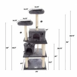 Dark Gray 5-Tier Cat Tower with 8 Scratching Posts, 2 Cat Condos, Hanging Toys, and 2 Perches for Kittens or Cats by Pet Trex 9 Dark Gray 5-Tier Cat Tower with 8 Scratching Posts, 2 Cat Condos, Hanging Toys, and 2 Perches for Kittens or Cats by Pet Trex -Cheap Bird & Wildlife Supplies Store pet trex cat trees scratch posts 151112ced 4f 1000