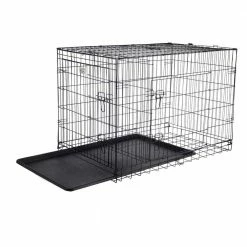 Double Door Folding Dog Crate 42 in. by Pet Trex