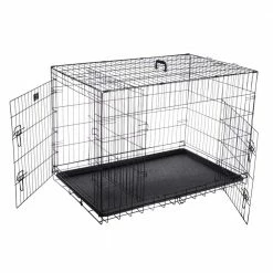 Double Door Folding Dog Crate 42 in. by Pet Trex -Cheap Bird & Wildlife Supplies Store pet trex dog cages 122115zrn c3 1000