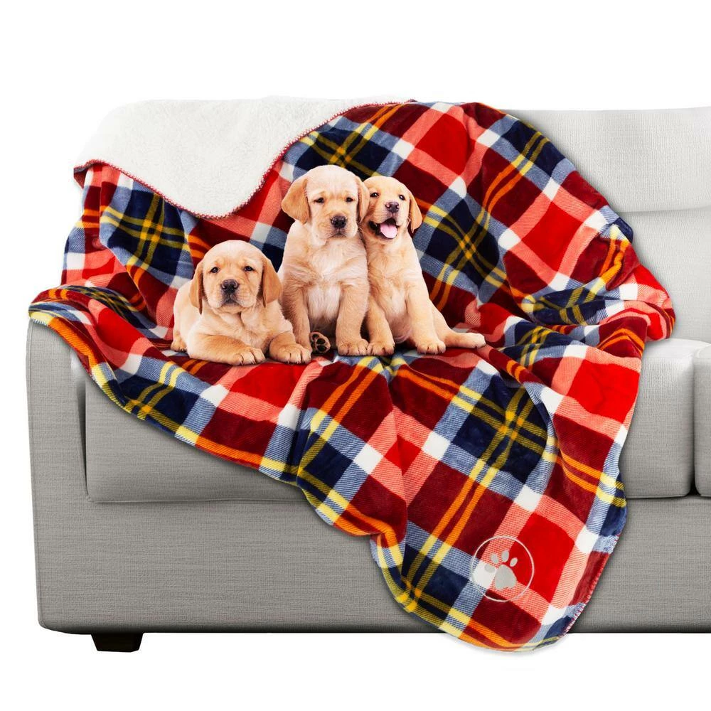 50 in. x 60 in. Red Plaid Machine Washable Waterproof Pet Blanket by Pet Trex 5 50 in. x 60 in. Red Plaid Machine Washable Waterproof Pet Blanket by Pet Trex - Image 5