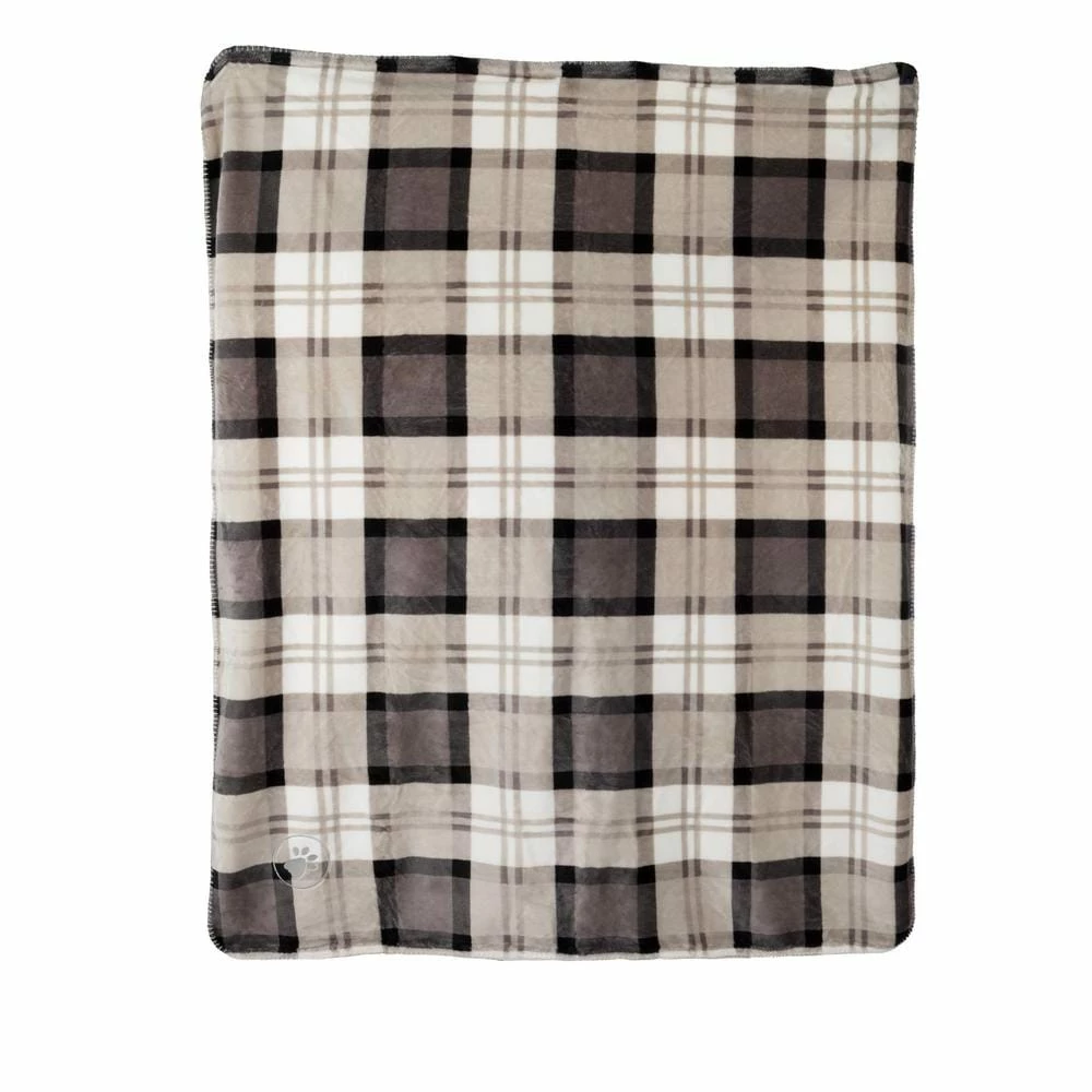 50 in. x 60 in. Gray Plaid Machine Washable Waterproof Pet Blanket by Pet Trex 1 50 in. x 60 in. Gray Plaid Machine Washable Waterproof Pet Blanket by Pet Trex