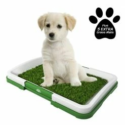 Puppy Potty Trainer Artificial Grass Mat, Tray and 5 Extra Replacement Turf Pads, Portable Indoor Toilet Training by Pet Trex -Cheap Bird & Wildlife Supplies Store pet trex waste disposal systems 193131cqd 44 1000