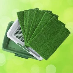 Puppy Potty Trainer Artificial Grass Mat, Tray and 5 Extra Replacement Turf Pads, Portable Indoor Toilet Training by Pet Trex -Cheap Bird & Wildlife Supplies Store pet trex waste disposal systems 193131cqd fa 1000