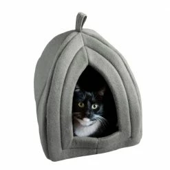 Small Grey Igloo Cat Bed by Petmaker -Cheap Bird & Wildlife Supplies Store petmaker cat beds hw3210009 76 1000