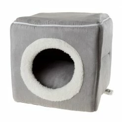 Small Grey Cozy Cave Pet Cube by Petmaker
