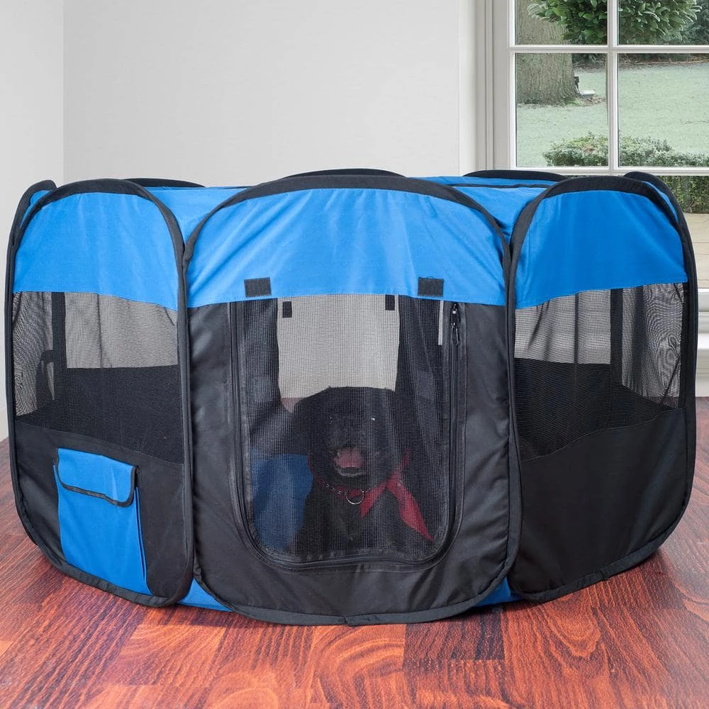 42 in. x 25 in. Portable Pop Up Octagon Pet Playpen with Zipper Top by Petmaker 4 42 in. x 25 in. Portable Pop Up Octagon Pet Playpen with Zipper Top by Petmaker - Image 4