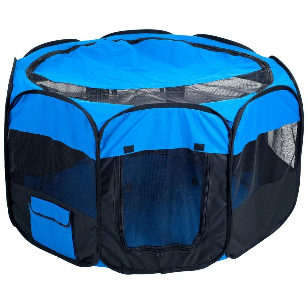 42 in. x 25 in. Portable Pop Up Octagon Pet Playpen with Zipper Top by Petmaker 2 42 in. x 25 in. Portable Pop Up Octagon Pet Playpen with Zipper Top by Petmaker - Image 2