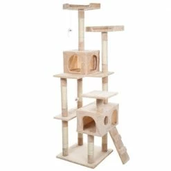 66.25 in. Beige Skyscraper Sleep and Play Cat Tree by Petmaker