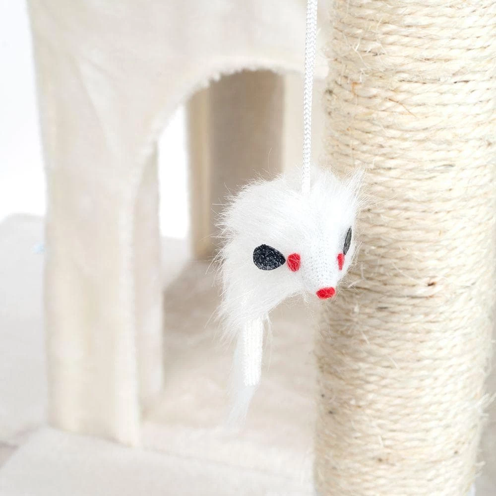 50.25 in. White Penthouse Sleep and Play Cat Tree by Petmaker 3 50.25 in. White Penthouse Sleep and Play Cat Tree by Petmaker - Image 3