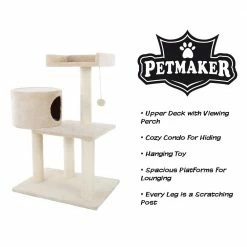31 in. 3-Tier Cat Tree and Condo by Petmaker -Cheap Bird & Wildlife Supplies Store petmaker cat trees scratch posts hw3210070 1f 1000