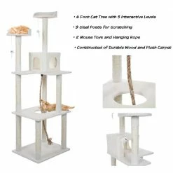 6 ft. Sleep and Play Cat Tree by Petmaker -Cheap Bird & Wildlife Supplies Store petmaker cat trees scratch posts m320361 76 1000
