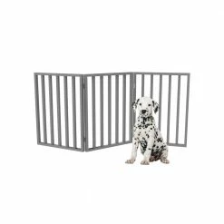 54 in. x 24 in. Wooden Freestanding Gray Pet Gate by Petmaker -Cheap Bird & Wildlife Supplies Store petmaker dog pens gates hw3210103 1f 1000