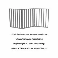 54 in. x 24 in. Wooden Freestanding Gray Pet Gate by Petmaker -Cheap Bird & Wildlife Supplies Store petmaker dog pens gates hw3210103 4f 1000