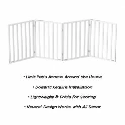 72 in. x 24 in. Wooden Freestanding White Pet Gate by Petmaker -Cheap Bird & Wildlife Supplies Store petmaker dog pens gates hw3210105 4f 1000
