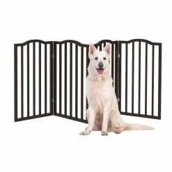 72 in. x 32 in. Wooden Freestanding Brown Pet Gate by Petmaker -Cheap Bird & Wildlife Supplies Store petmaker dog pens gates hw3210108 1f 1000