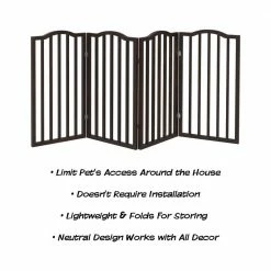 72 in. x 32 in. Wooden Freestanding Brown Pet Gate by Petmaker -Cheap Bird & Wildlife Supplies Store petmaker dog pens gates hw3210108 4f 1000