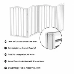 4-Panel Wooden Freestanding Folding Pet Gate with Scalloped Top in White by Petmaker 10 4-Panel Wooden Freestanding Folding Pet Gate with Scalloped Top in White by Petmaker -Cheap Bird & Wildlife Supplies Store petmaker dog pens gates hw3210212 4f 1000