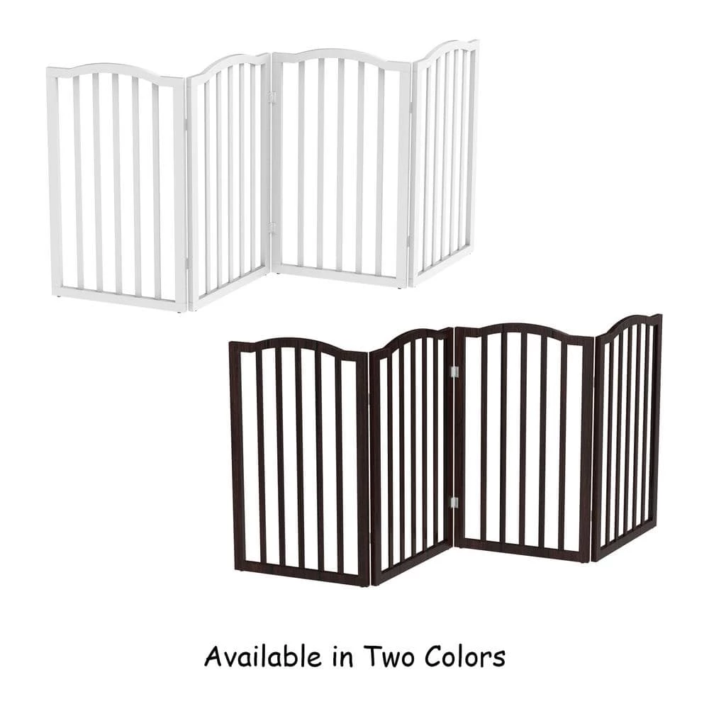 4-Panel Wooden Freestanding Folding Pet Gate with Scalloped Top in White by Petmaker 7 4-Panel Wooden Freestanding Folding Pet Gate with Scalloped Top in White by Petmaker - Image 7