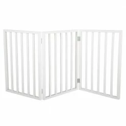 24 in. x 54 in. Freestanding White Wooden Pet Gate by Petmaker