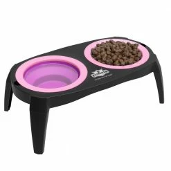 16 oz. Silicone Elevated Pet Bowls with Nonslip Stand in Pink by Petmaker -Cheap Bird & Wildlife Supplies Store petmaker feeding supplies hw3210054 4f 1000