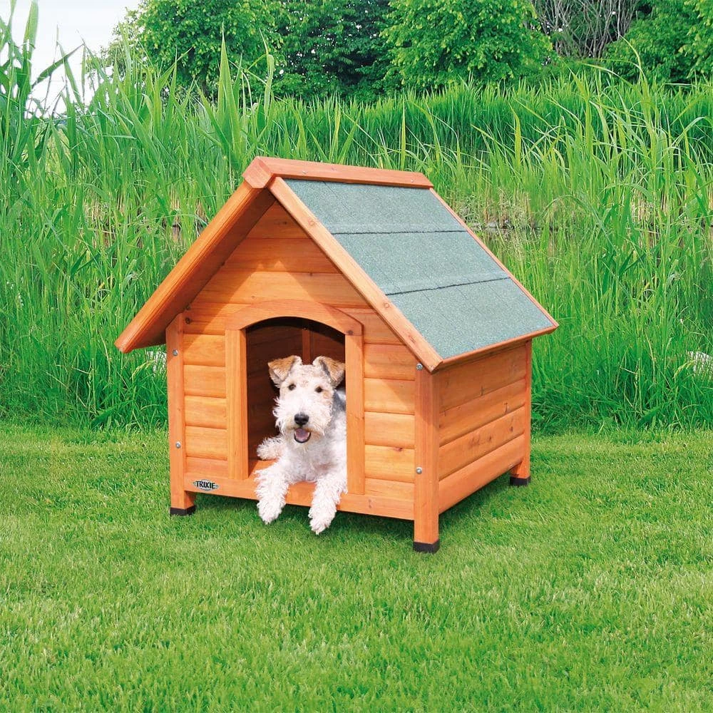 Natura Cottage Dog House, Peaked Roof, Adjustable Legs, Brown, Small by TRIXIE 2 Natura Cottage Dog House, Peaked Roof, Adjustable Legs, Brown, Small by TRIXIE - Image 2