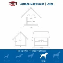 Natura Cottage Dog House, Peaked Roof, Adjustable Legs, Brown, X-Large by TRIXIE -Cheap Bird & Wildlife Supplies Store pine trixie dog houses 39533 44 1000