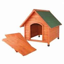 Natura Cottage Dog House, Peaked Roof, Adjustable Legs, Brown, X-Large by TRIXIE -Cheap Bird & Wildlife Supplies Store pine trixie dog houses 39533 4f 1000